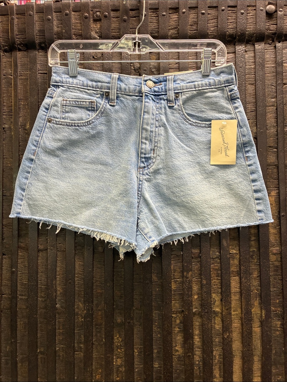Universal Thread Light Blue Frayed Hem Denim Shorts
